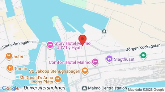 Kontorslokaler att hyra i Malmö Centrum - kort over placeringen