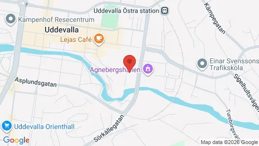 Kontorslokaler att hyra i Uddevalla - kort over placeringen