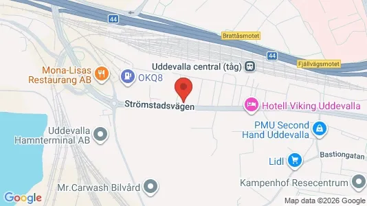 Kontorslokaler att hyra i Uddevalla - kort over placeringen