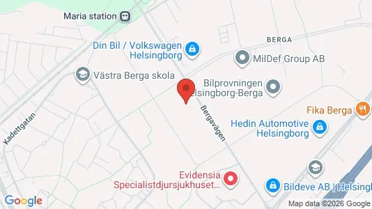 Kontorslokaler att hyra i Helsingborg - kort over placeringen