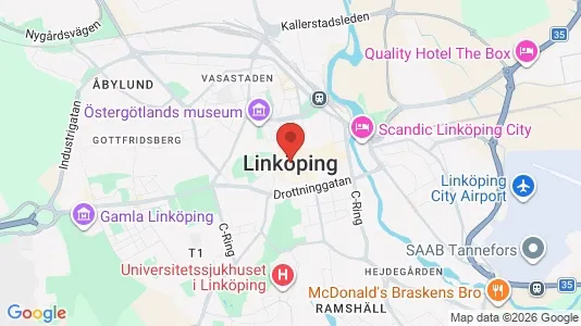 Kontorslokaler att hyra i Linköping - kort over placeringen