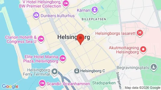 Kontorslokaler att hyra i Helsingborg - kort over placeringen