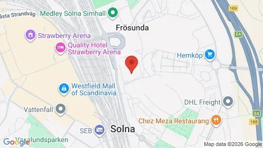 Kontorslokaler att hyra i Solna - kort over placeringen