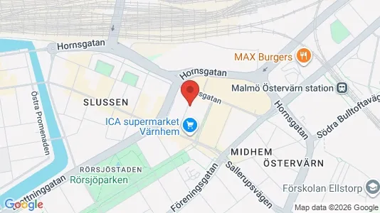 Kontorslokaler att hyra i Malmö Centrum - kort over placeringen