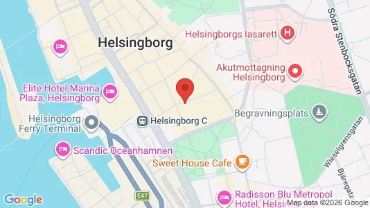 Kontorslokaler att hyra i Helsingborg - kort over placeringen