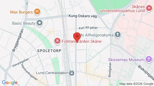 Kontorslokaler att hyra i Lund - kort over placeringen