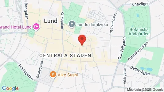 Kontorslokaler att hyra i Lund - kort over placeringen