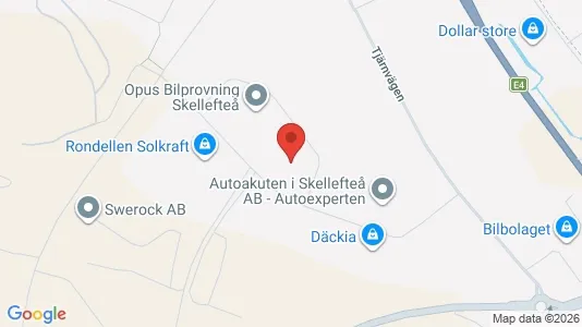 Industrilokaler att hyra i Skellefteå - kort over placeringen