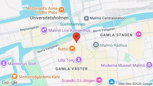 Kontorslokaler att hyra i Malmö Centrum - kort over placeringen