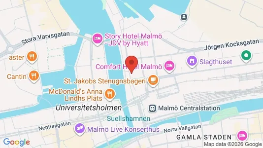 Kontorslokaler att hyra i Malmö Centrum - kort over placeringen