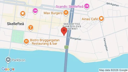 Kontorslokaler att hyra i Skellefteå - kort over placeringen