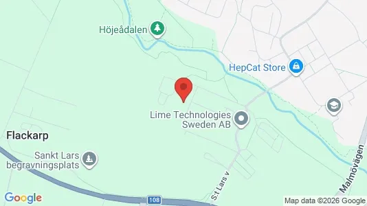 Kontorslokaler att hyra i Lund - kort over placeringen