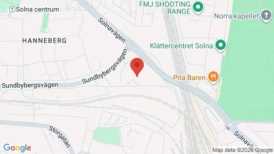 Kontorslokaler att hyra i Solna - kort over placeringen