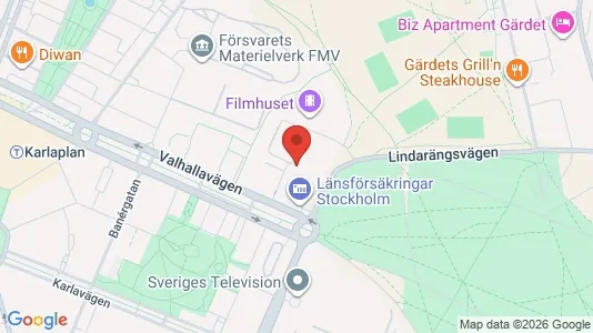 Kontorslokaler att hyra i Gärdet/Djurgården - kort over placeringen
