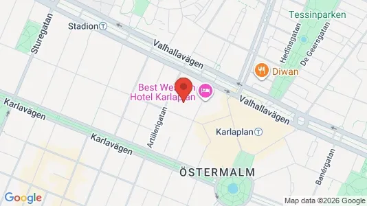 Kontorslokaler att hyra i Östermalm - kort over placeringen