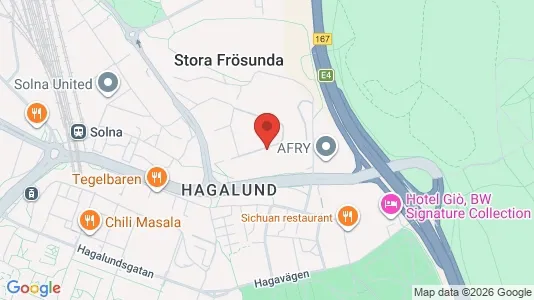 Kontorslokaler att hyra i Solna - kort over placeringen