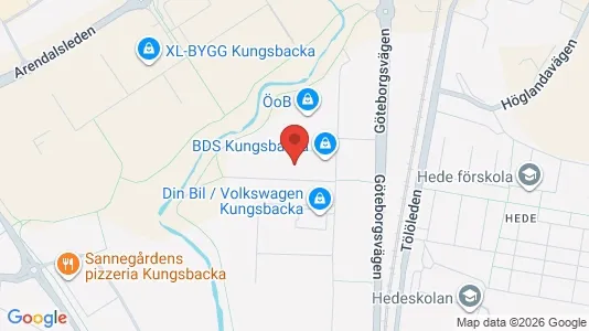 Kontorslokaler att hyra i Kungsbacka - kort over placeringen
