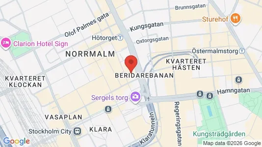 Kontorslokaler att hyra i Stockholm Innerstad - kort over placeringen