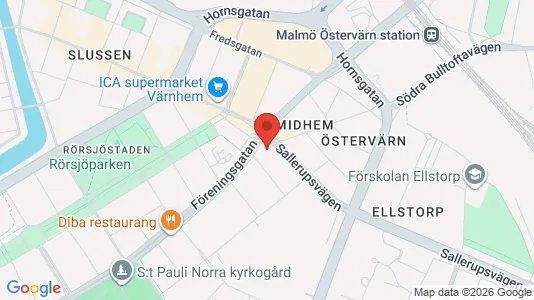 Kontorslokaler att hyra i Malmö Centrum - kort over placeringen