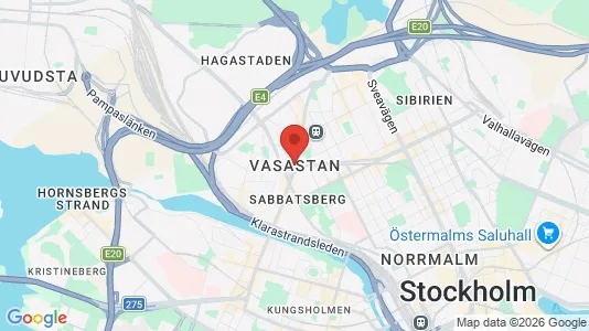 Kontorslokaler att hyra i Vasastan - kort over placeringen