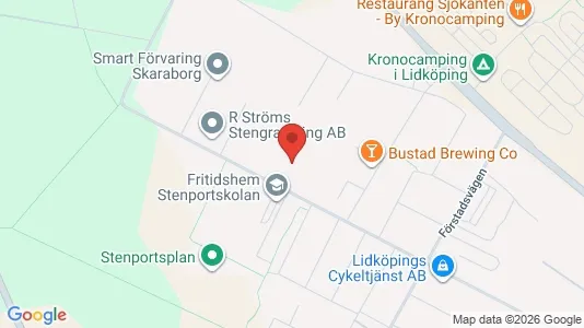 Industrilokaler att hyra i Lidköping - kort over placeringen