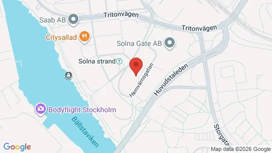 Kontorslokaler att hyra i Solna - kort over placeringen