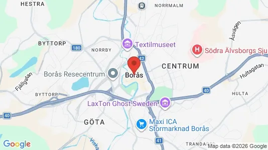 Butikslokaler att hyra i Borås - kort over placeringen