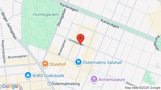 Kontorslokaler att hyra i Östermalm - kort over placeringen