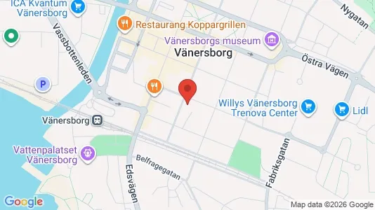 Kontorslokaler att hyra i Vänersborg - kort over placeringen