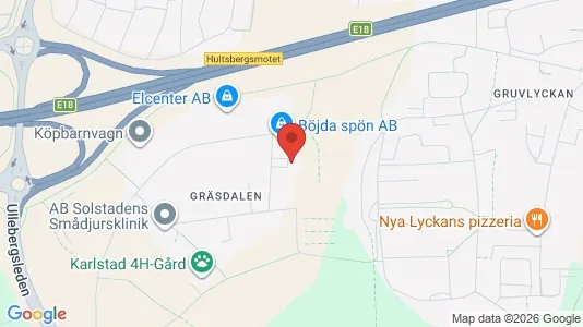 Kontorslokaler att hyra i Karlstad - kort over placeringen