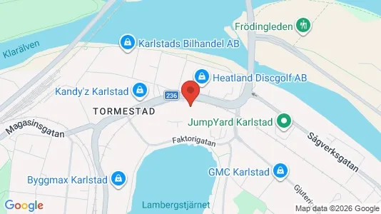 Kontorslokaler att hyra i Karlstad - kort over placeringen