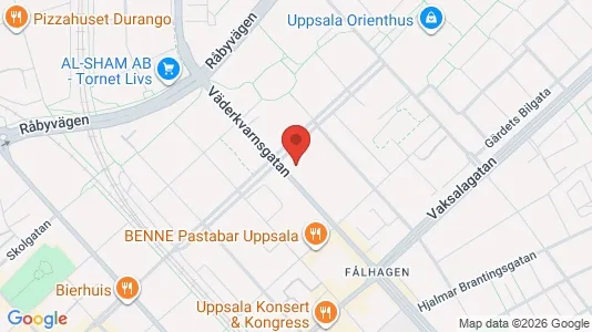 Kontorslokaler att hyra i Uppsala - kort over placeringen