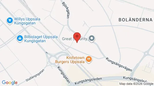 Industrilokaler att hyra i Uppsala - kort over placeringen