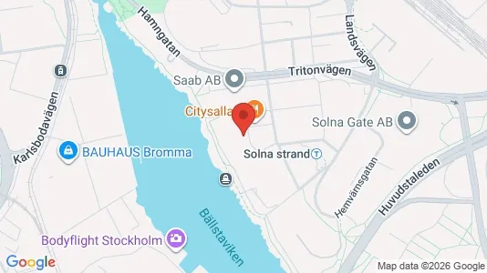 Kontorslokaler att hyra i Solna - kort over placeringen