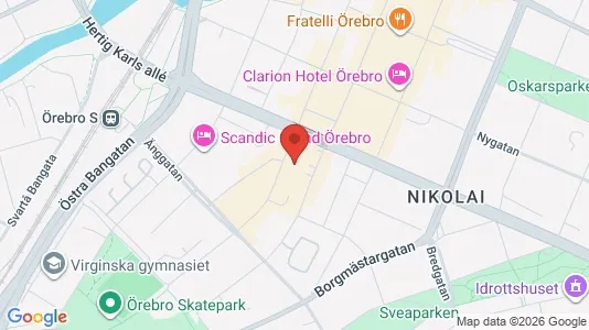 Kontorslokaler att hyra i Örebro - kort over placeringen