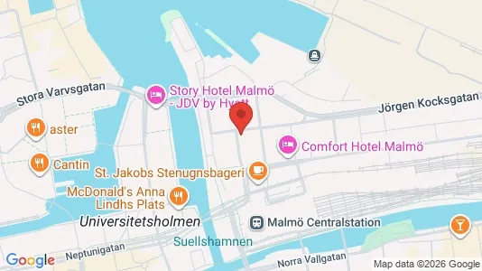 Kontorslokaler att hyra i Malmö Centrum - kort over placeringen