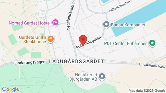 Kontorslokaler att hyra i Gärdet/Djurgården - kort over placeringen