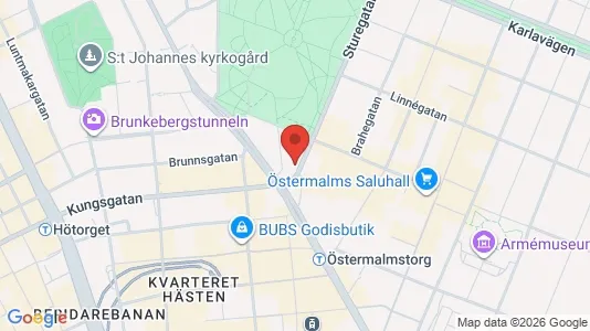 Kontorslokaler att hyra i Östermalm - kort over placeringen
