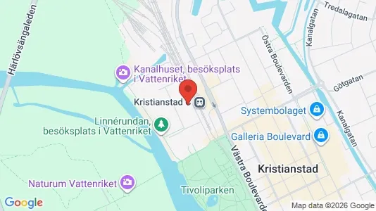 Kontorslokaler att hyra i Kristianstad - kort over placeringen