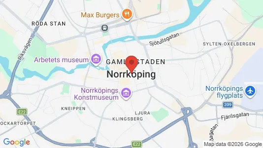 Industrilokaler att hyra i Norrköping - kort over placeringen