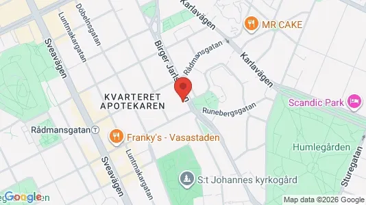 Kontorslokaler att hyra i Vasastan - kort over placeringen