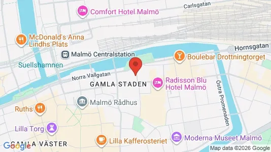 Kontorslokaler att hyra i Malmö Centrum - kort over placeringen