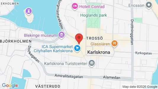 Kontorslokaler att hyra i Karlskrona - kort over placeringen