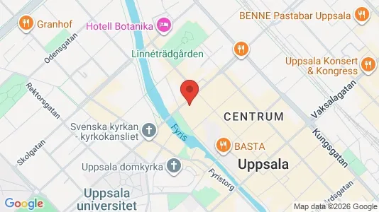 Kontorslokaler att hyra i Uppsala - kort over placeringen
