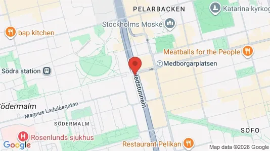 Kontorslokaler att hyra i Södermalm - kort over placeringen