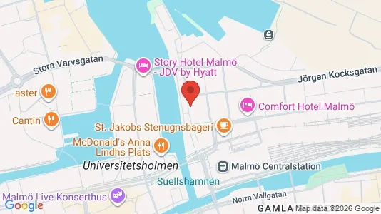 Kontorslokaler att hyra i Malmö Centrum - kort over placeringen