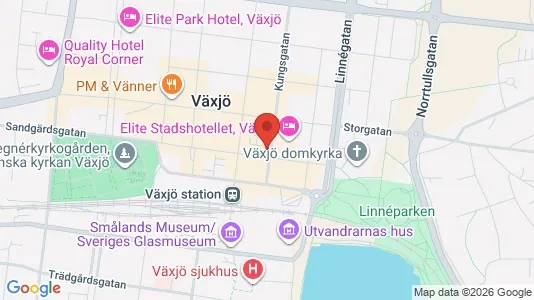 Kontorslokaler att hyra i Växjö - kort over placeringen
