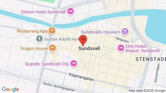 Kontorslokaler att hyra i Sundsvall - kort over placeringen