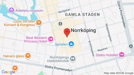 Kontorslokaler att hyra i Norrköping - kort over placeringen