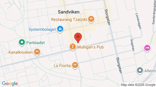 Kontorslokaler att hyra i Sandviken - kort over placeringen